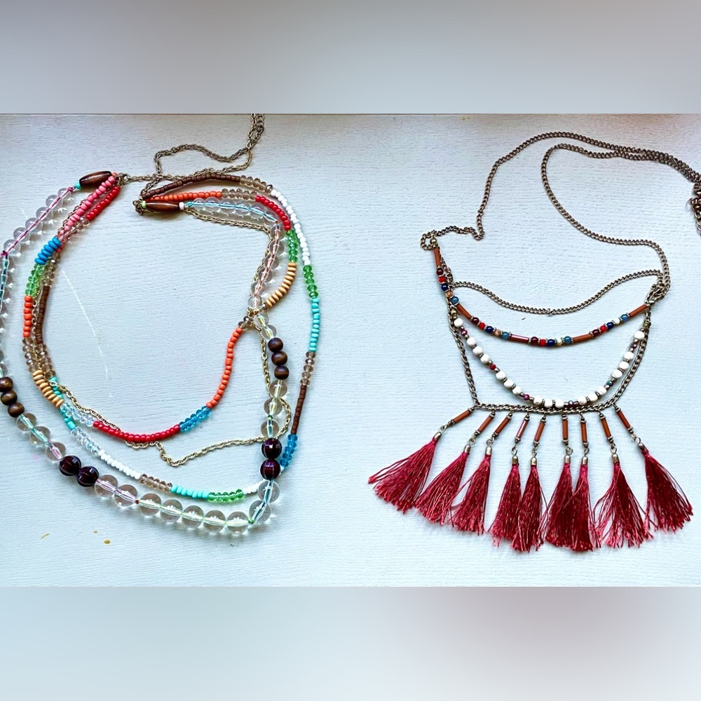 One Rachel Roy and one Buckle boho necklaces. Sold as one, but two are pictured.